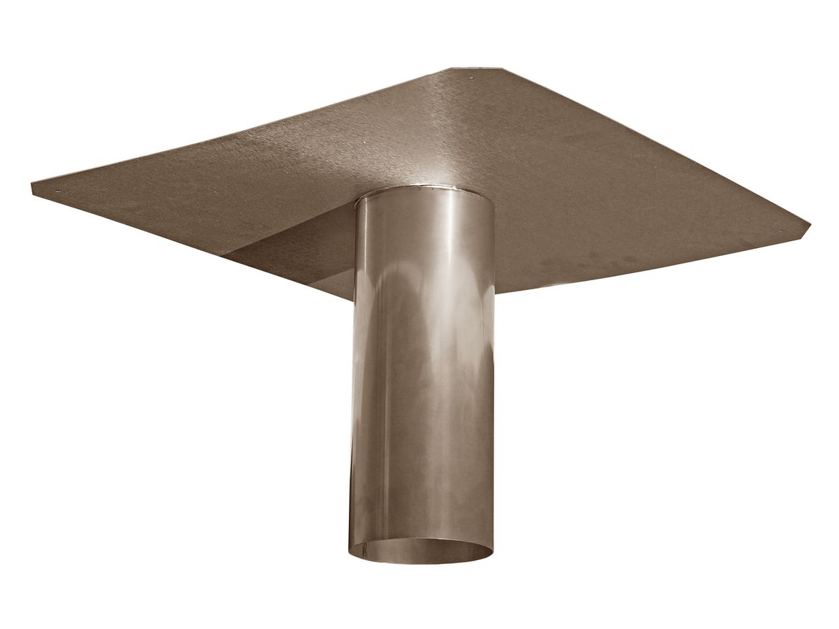 Dachwassereinlauf Kupfer 118 mm - Tablett 50x50 cm, Stutzenlänge 30 cm