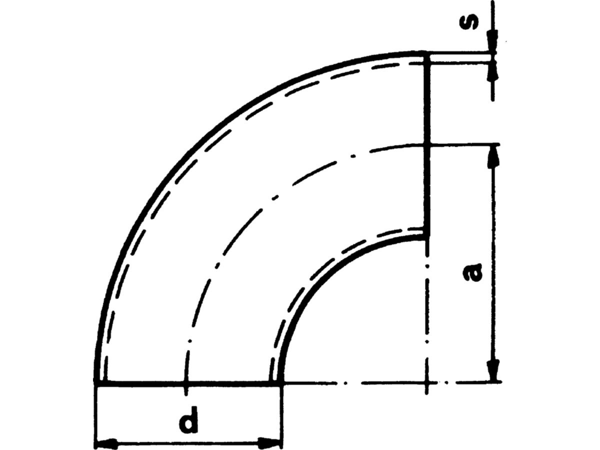 Gasrohrbogen nahtlos S235 3d 180° 11/4"