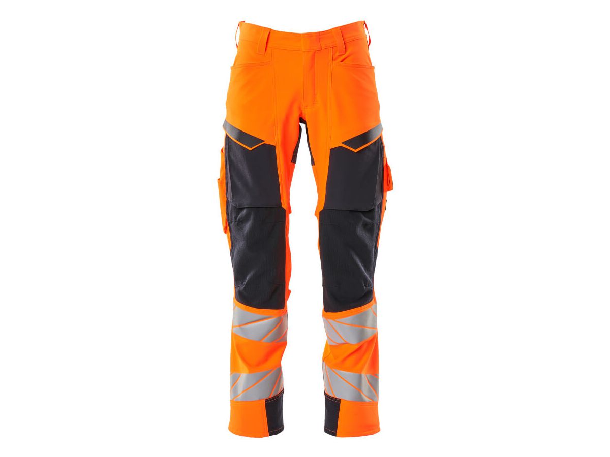 Hose mit Knietaschen, Gr. 90C50 - hi-vis orange/schwarzblau