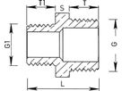 Doppelnippel flachdichtend reduziert - Messing