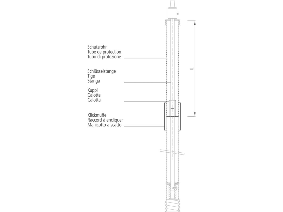 Verlängerungsset zu EBG starr 9100 - L= 1000 mm  9101