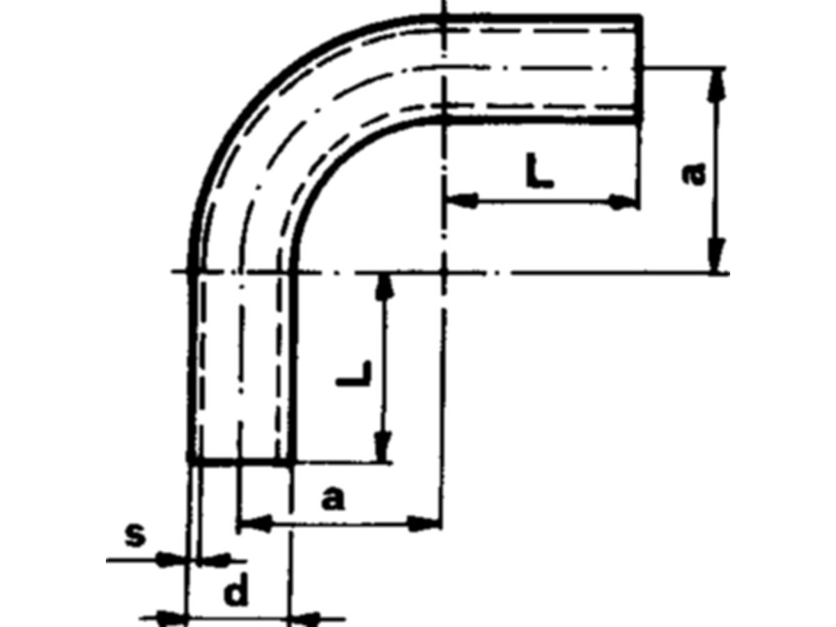 Dampfrohrbogen nahtlos S235 4d 90° 11/4"