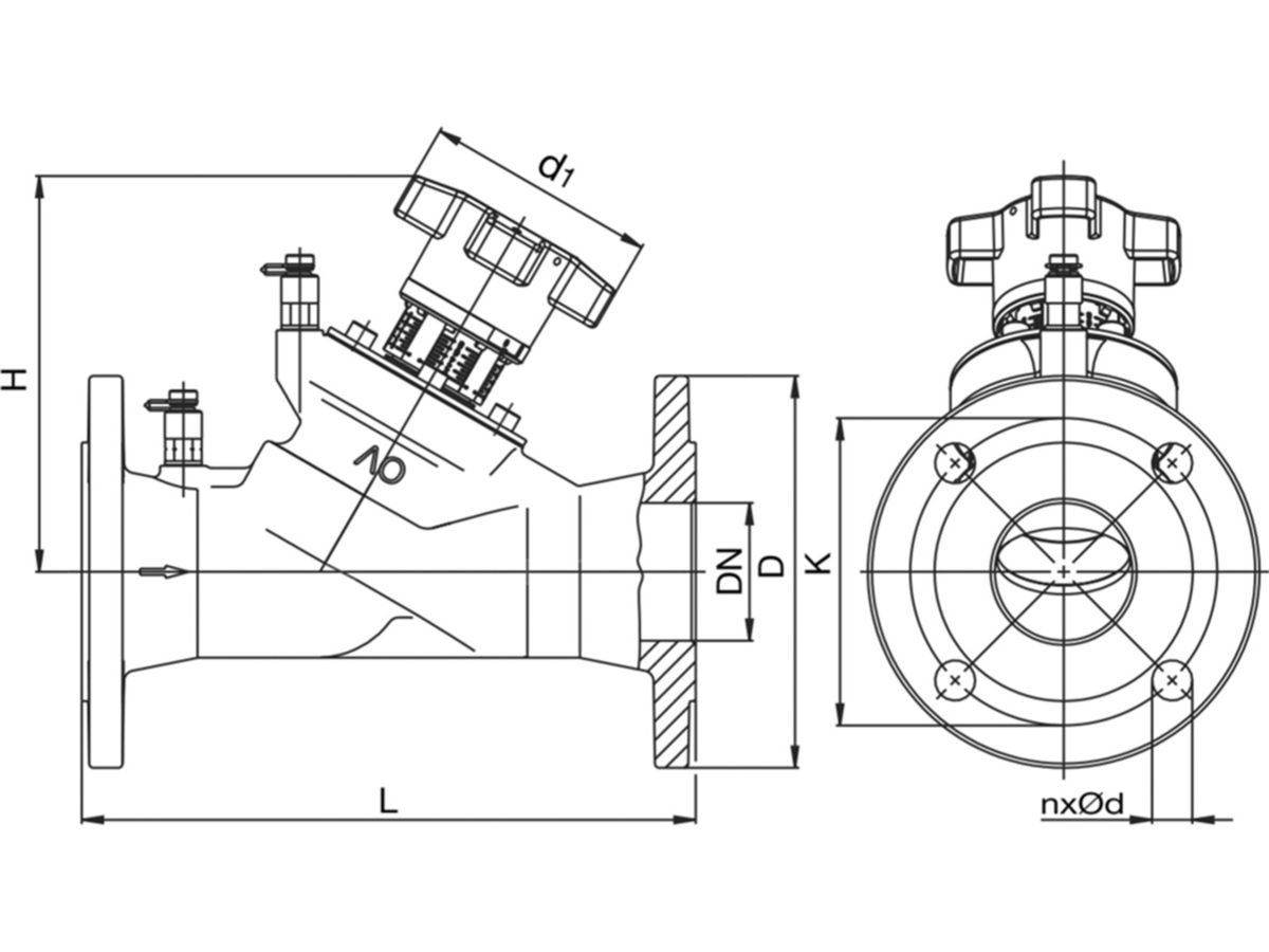 Strangregulierventil VFC 50 mm - kvs-Wert 36.00 m3/h, Hydrocontrol