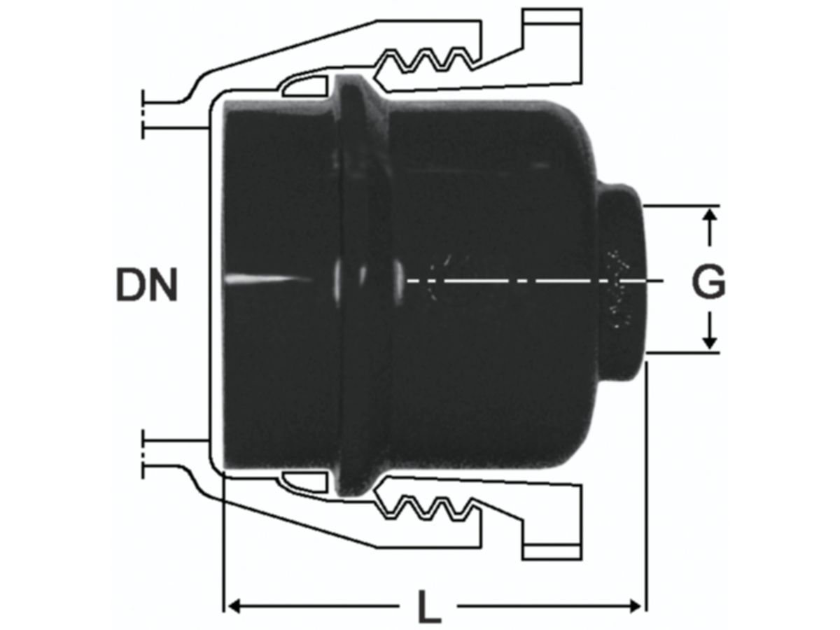 HD-Gewindeanschl.100 mm 2" Fig. 2392