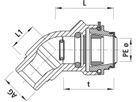 Winkel-Steckfitting Hawle 45° - mit Aussengewinde