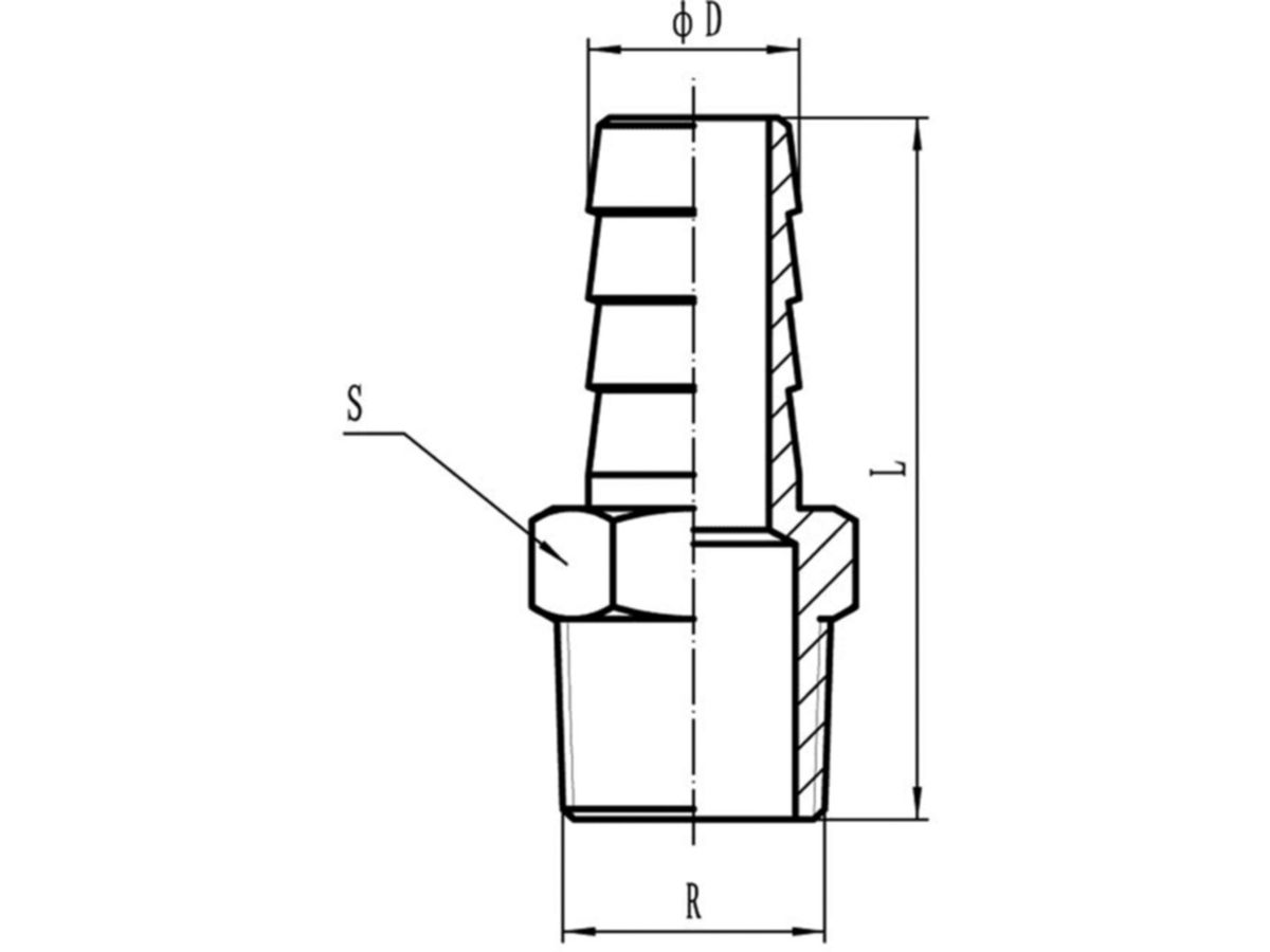 rostfr. Schlauchtülle 11/4"- 34 mm