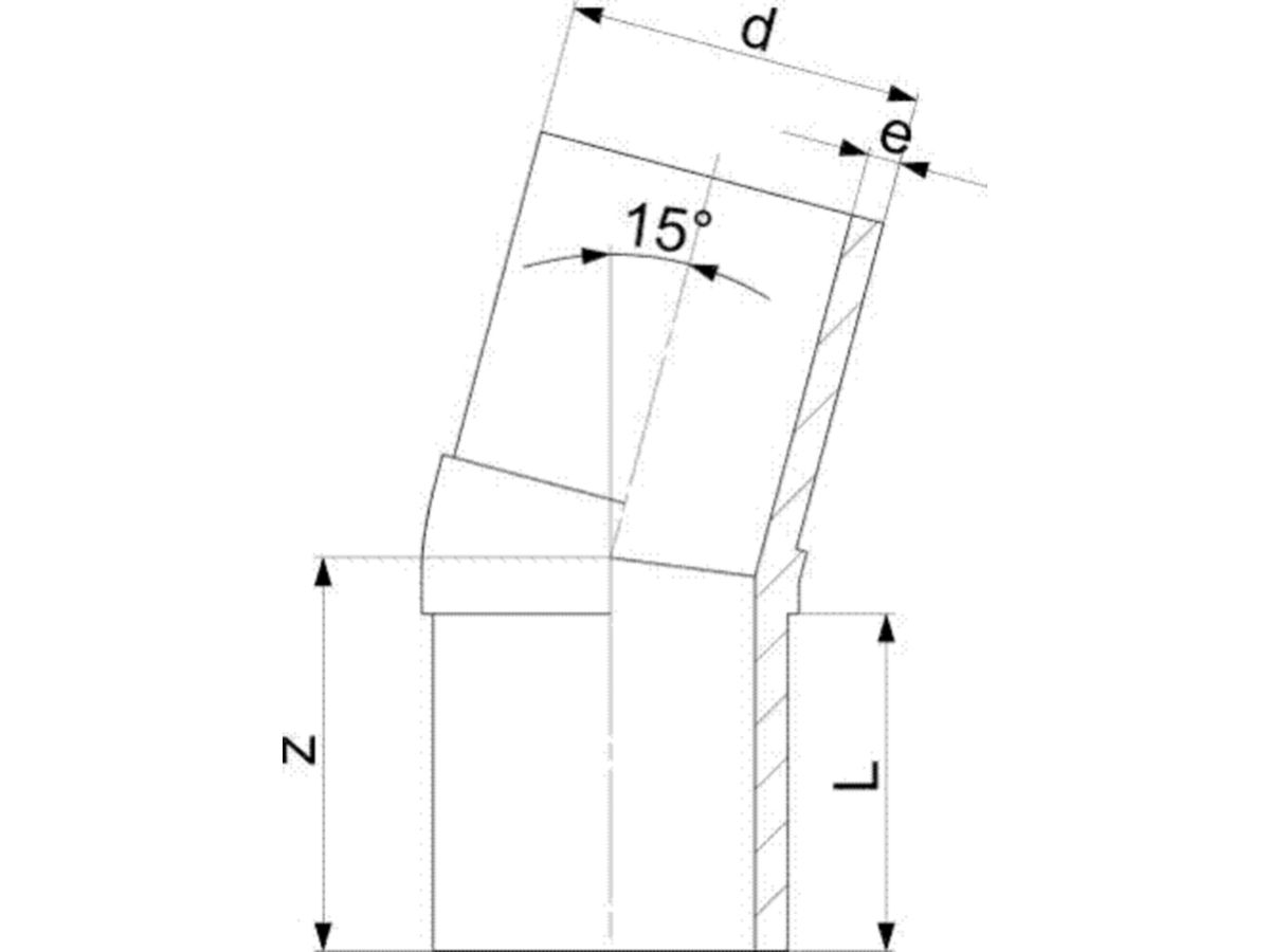 HDPE-Druck-Winkel PE100 S-5  315 mm 15°