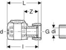 Übergänge mit Überwurfmutter - GEBERIT FlowFit G 1 1/2 Zoll / d Ø 40 mm