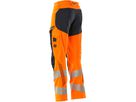 Hose mit Knietaschen, Stretch, Gr. 90C60 - hi-vis orange/schwarzblau, 92% PES/8%EL