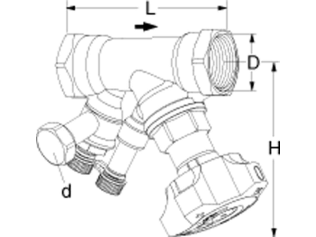 Einregulierventile IMI STAD - mit Entleeradapter, mit Innengewinde