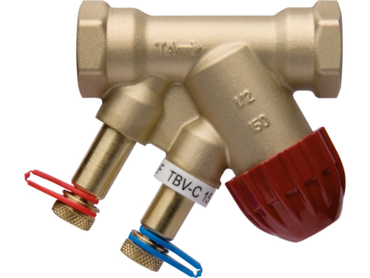 TBV-C Kompaktregelventil mit IG - DN 15 G 1/2" mit Messnippeln 0.9 kvs-W