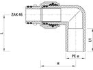 PE-Winkel-Anschweissende Hawle 90° - mit ZAK-Anschluss