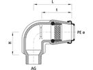 Winkel-Steckfitting Hawle 90° - mit Aussengewinde