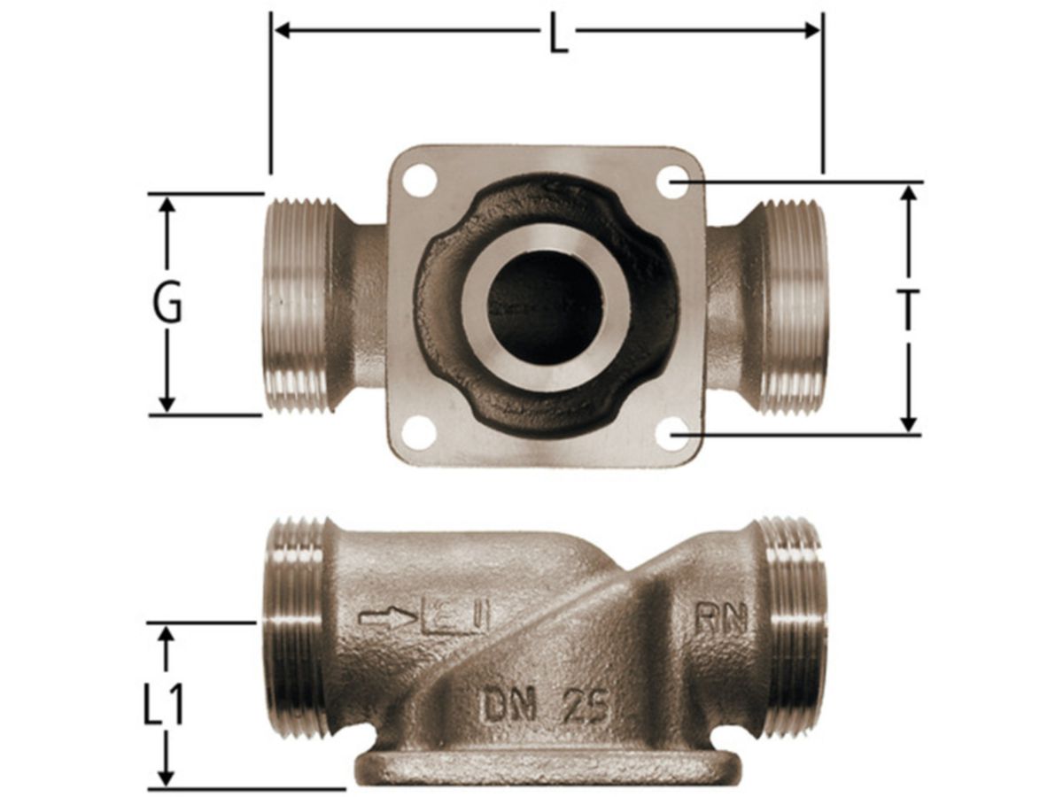 Anschlussflansch PN16 DN25 (1) G11/4" - ohne Anschlussverschraubungen