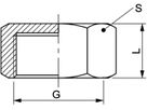 Kappe kurz Messing CW617N - flachdichtend, ohne Dichtung