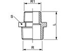 Doppelnippel reduziert - Messing